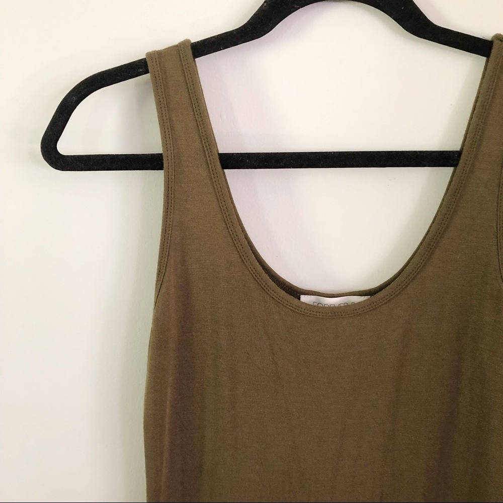 Military Green Maxi Tank Dress